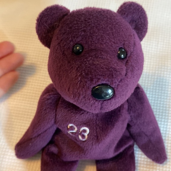 Salvinos Bamm Beanos Beanie Baby Plush Purple David Justice Indians Braves - Picture 7 of 8